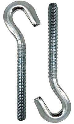 DOJA Industrial | Ganci a Vite | M10 x 73 | 10 Pezzi | Acciaio al Carbonio Zincato | Gancio Soffitto e Parete con Vite | Gancio a Vite | Uso: Ganci Soffitto appendi piante, ganci per tende e Piante
