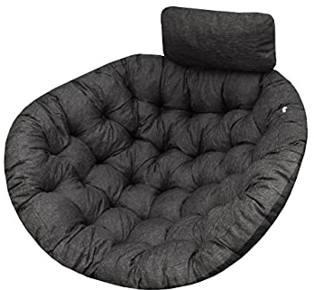 Hängesessel Kissen, Auflage für Polyrattan/Rattan Hängeschaukel, Polster, Hängekorb, Schaukel Korb, Schaukelkissen Rückenkissen in der Farbe Schwarz
