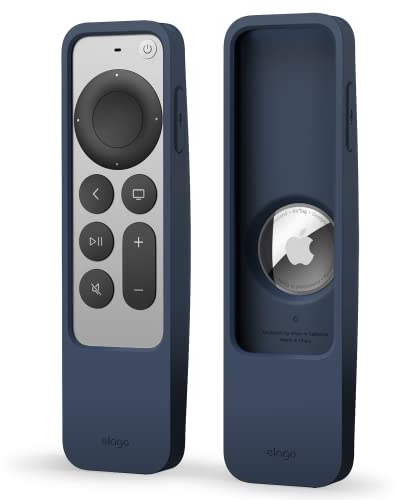 elago Funda Localizador R5 Compatible con Apple TV 4K Siri Remote 3.ª generación (2022) y 2.ª generación (2021), Compatible con Apple AirTag: Cordón Incluido, Protección contra Caídas (Azul Índigo)