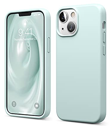 elago Liquid Silicone Case Compatible with iPhone 13 Mini Case (5.4), Premium Silicone, Full Body Protection - 3 Layer Shockproof Phone Cover, Anti-Scratch Soft Microfiber Lining (Mint)