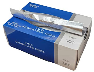 DHG PROFESSIONAL Aluminum Foil Sheets, 500 Count – 9 x 10.75 Pre-Cut Pop-Up Dispenser for Food Wrap, Sandwich Wrap, Hair Foils, Food Storage, Baking, Catering, Restaurant, Salon Use