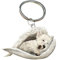 CHAHU Hund schlafender Engel Acryl Schlüsselanhänger Niedlicher Hund Tier Engel Flügel Hängende Ornamente Auto Anhänger für Hundeliebhaber