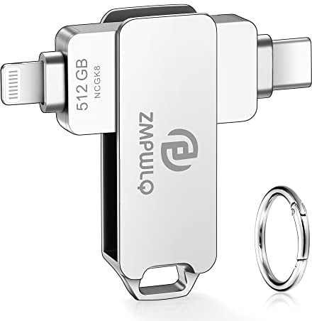 Apple MFi 512GB Pendrive-para-iPhone Memoria-USB-iPhone Memoria-Externa-iPhone Pendrive-USB-C-Lightning Flash-Drive-iPhone-Photostick Lightning-Pendrive Memoria-iPad Photo Stick para iOS/Android/Mac