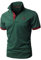 KUNJLELP Men's Regular-Fit Cotton Pique Polo Shirt Short Sleeve Golf Polos,Green,XL