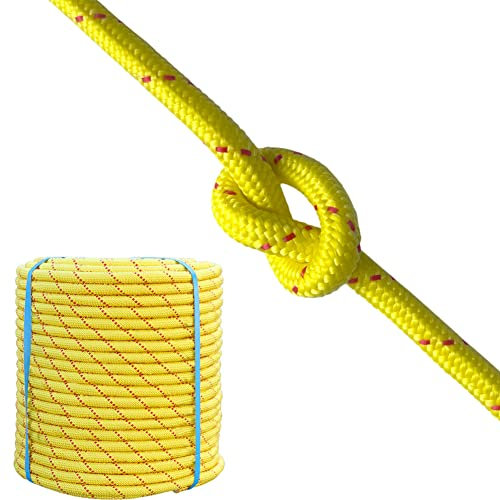 BeGrit 100 m Floating Rope Yellow Anchor Mooring Rope Multifunction Rope 8mm Kayak Canoe Tow Throw Line for Boat Camping Hiking Awning Tent Canopy