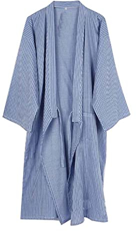 ZEALMAX Kurzer Kimono-Bademantel im japanischen Stil für Herren, Nachtwäsche, dünner Bademantel, Nachtwäsche, Nachthemd, C, Mehrfarbig, M