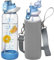 Seekua 0.8l Sport Gourde Verre avec Paille & Heure de Motivation 800ml Bouteille d'eau Verre Réutilisable sans BPA avec Marqueur de Temps