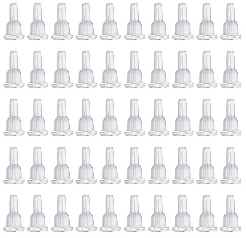 50 Piezas Tuercas Pendientes Silicona, Tuercas para Pendientes Suaves Topes para Aretes Cierres para Pendientes Respaldos para Aretes Reemplazos para Estabilizar Ganchos para Aretes Pernos Aros