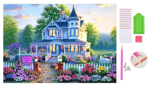 DOUKOYEE Diamond Painting für Erwachsene Kinder DIY 5D Diamant Painting Blume Tiere Katze Landschaft Dinosaurier Malen nach Zahlen Diamant Anfänger Home Wall Decor 30x40cm (I-Schloss)