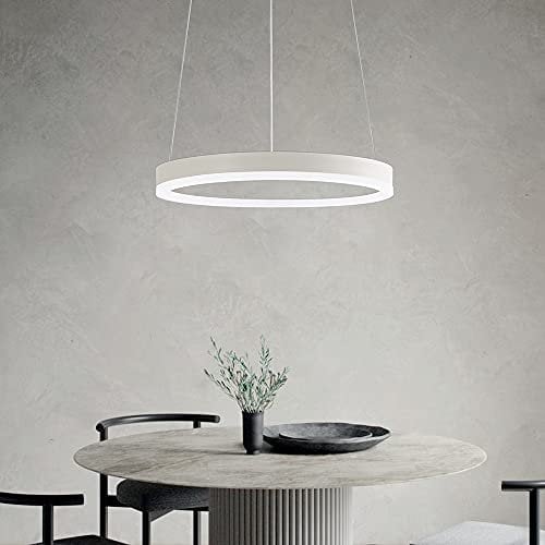 Moderna lampada a sospensione, lampadario a LED, illuminazione a sospensione regolabile bianco 20W per soggiorno, sala da pranzo, camera da letto - 4000K Luce neutrale