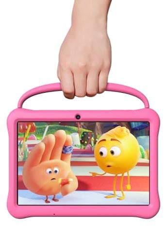 BAKEN Kids Tablet for 10 inch Android13 RAM 2GB+64GB, WiFi, GMS, IPS, Google Plays, Games, Android with Parental Control, Learning Educational Toddler with Silicone Case(Pink)