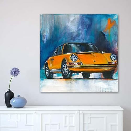 KOLLEKTION WIEDEMANN Porsche 911 04 Targa von Klaudia Frieda Auto Leinwand Malerei Flur Wohnzimmer 80 x 80 cm