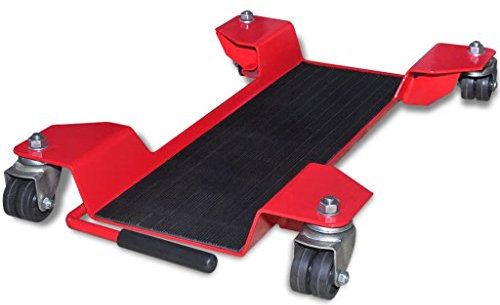 ARKEM Carrello Sposta Moto Rosso,Carrello sposta Moto Ausilio di manovra per Moto Scooter Pedana