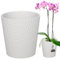 KOTARBAU® Blumentopf Weiß Keramik Glasiert ⌀ 12 cm Höhe: 15 cm Orchideentopf Pflanztopf Modern für Zimmerpflanzen