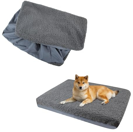 Bezüge für Hundebetten,Ersatz Hundebett Weicher Plüsch Bezug,Wasserdicht Waschbar Abnehmbare Bezug für Haustier Hundekissen (XL:112x89x15 cm)