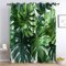 CozyRest Blickdichte Gardinen Grüne Monstera und Palmblätter Verdunkelungsvorhang - Lichtundurchlässige Vorhang mit Ösen für Schlafzimmer Geräuschreduzierung 214 x 91.5 cm, 2er Set