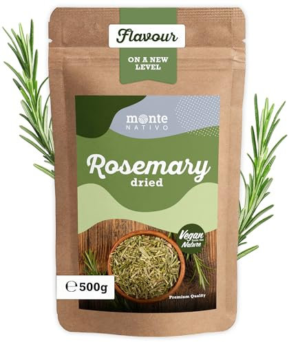 Romarin séché Monte Nativo (500g) - Rosemary - Romarin seche - Épices aromatiques séchées avec soin, idéales pour Cuisiner et Assaisonner - Arôme et Goût intenses