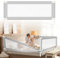 Tubiaz 1x150CM+2x200CM Barrera Seguridad Niños Cama, Altura Regulable 68-95cm, Barrera Cama niños con protección contra caídas, Barandilla Cama niño Plegable, Fácil de Montar, Gris