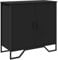 vidaXL Sideboard, Kommode mit Stauraum, Anrichte Schrank Metallbeine, Beistellschrank Mehrzweckschrank Highboard, Modern, Schwarz Holzwerkstoff