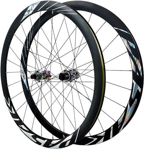 ITETONE 700C Fahrrad Laufradsatz, Doppelwandige Aluminiumlegierungsfelgen für Rennrad, Vorder- und Hinterradsatz für 24H Naben, Scheibenbremse, Steckachse