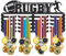 SUPERDANT Porte Medaille de Rugby Porte Médailles de Football de Rugby Organisateur de Médailles en Métal Support D'Affichage de Ruban Support Mural pour Course 20 cintres Support pour Medaille