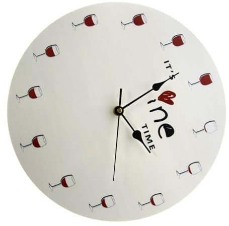 Alipis Stumme Wanduhr Aus Mit Weinbechermuster Zum Aufhängen Stilvolle Hängeuhr Für Wohnzimmer Schlafzimmer Und Büros Dekorative Uhr Für Hotels Und Cafés