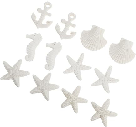 Garneck 12 Stück Harz- -Ornament Für Dekorativ Groß Ornamente Hängedeko Zum Thema Wasserdicht Zubehör Aquarium Christbaumschmuck Tank Künstliche Meerestiere Weiß