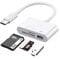 3-in-1 USB-C Memory Card Reader, Compatible with iPhone/iPad Pro/MacBook/Chromebook, SD/Micro SD Card Adapter, White