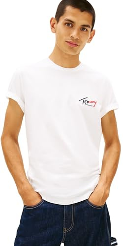 Tommy Jeans Herren TJM Slim Sign Chest Ss Tee EXT Dm0dm22538 S/S T-Shirt (1er Pack)