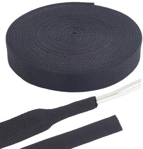 CALFOVERA 10m Flexible Polyster Wire Mesh Sleeve Loom 25mm Width Braided Sleeving Expandable Tubing Cable Protector Sheath Black Wiring Harness Cord Wrap Cover Organizer for Audio Video Cord