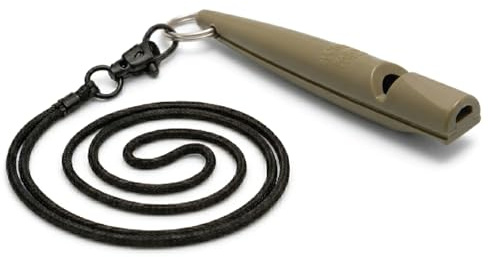 ACME - Silbato clásico para perros 210.5 con cordón, color oliva, cámaras de sonido patentadas con rendimiento de sonido controlado, accesorios para perros de diseño de agarre cómodo, ayudas de