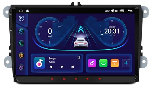 XTRONS 9 Zoll 2+64GB Android Autoradio für VW T5 Golf 5 mit Navi Octa Core | A HD-Bildschirm Autoradio Unterstützt GPS-Navigation Bluetooth5.0 Integrierter DSP 4x45W CarPlay Android Auto Dualband WLAN