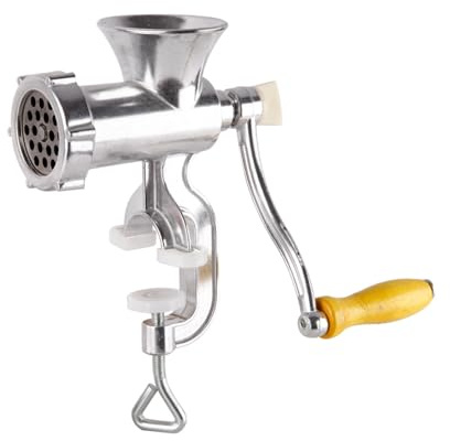 Tritacarne Manuale e Insaccatrice per Salsicce in Alluminio con Morsetto da Tavolo, per Macinare Manzo, Maiale e Verdure in Cucina