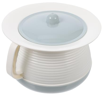 BESTOYARD 1pièce Pot de Chambre Portable avec Couvercle pour Personnes Âgées Urinoir Plastique Robuste avec Poignée Pratique Pot Yaourt Simple et Stable pour Usage Domestique Réutilisable