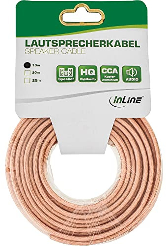 InLine Lautsprecherkabel, 2x 2,5mm², CCA, transparent, 10m