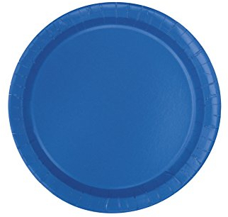 Unique Party - Platos de Papel - 17.1 cm - Azul Rey - Paquete de 20 (31474)