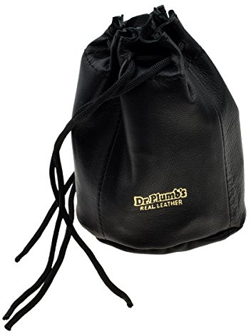 P5378 - Dr Plumb Large Draw String Rubber Lined Leather Tobacco Pouch