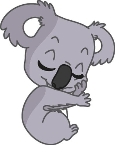 Bambinella® Bügelbild Aufbügler – gedruckte Velour/Flock Applikation zum selbst Aufbügeln - Motiv: Koala – Hergestellt in Deutschland
