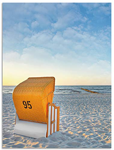 ARTland Wanddeko Wandbild Alu Verbundplatte für Innen & Outdoor Bild Strand Meer Strandkorb Küste Ostsee Maritim T9IJ