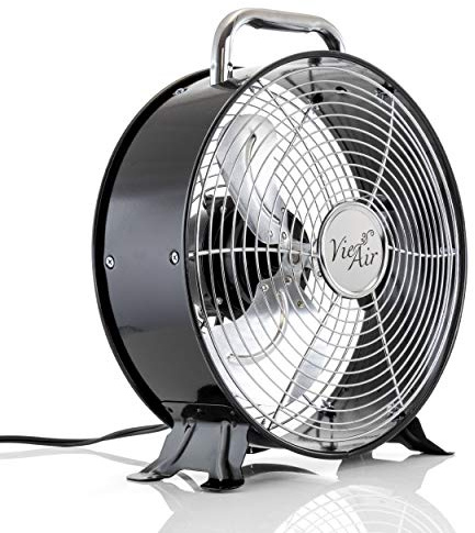 Vie Air High Velocity Powerful and Quiet Dual Speed Sleek Design Durable Metal Drum Fan, 12'' W