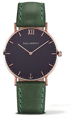 Paul Hewitt Unisex Analog Quarz Uhr mit Leder Armband PH-SA-R-ST-B-12M