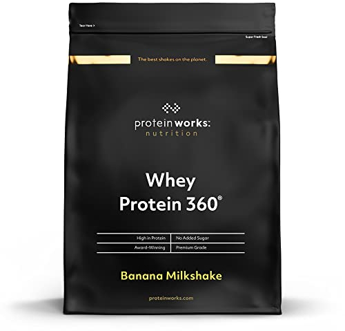 Protein Works - Whey Protein 360 | Premium Whey Shake | Whey Protein Powder Blend | No Added Sugar Protein Shake | 40 Servings | Banana Milkshake | 1.2kg