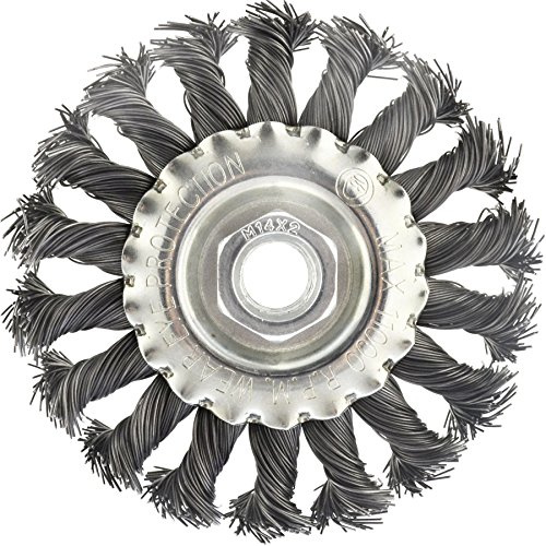 Flat Twist Knot Wire Brush Deburring Rust Paint Removal 100mm Flat M14 Thread