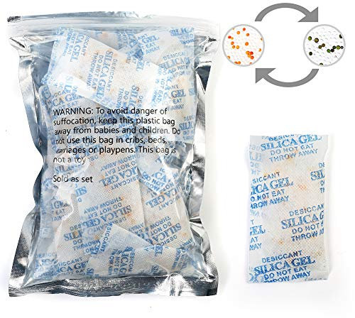 LotFancy 30 Sachets 10g Déshydratant gel de silice réutilisable Absorbeur d'humidité pour penderies, valises, caves avec indicateur de couleur Silicagel Déshumidificateurs