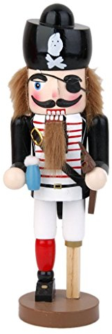 DingMall Nussknacker Figur Deko aus Holz, 25cm (Piraten)