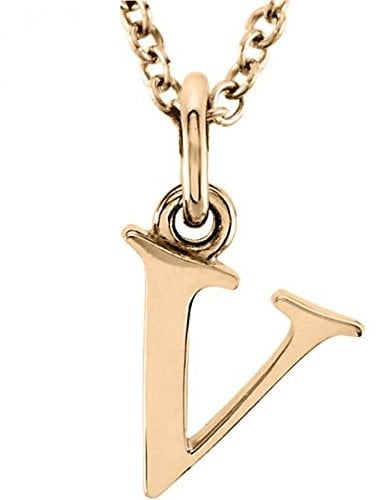 Initial Letter Necklace,Alphabet Name Jewelry,Men/Women,Personalized Groomsman Bridesmaid Gift, 14k Rose Gold Pendant