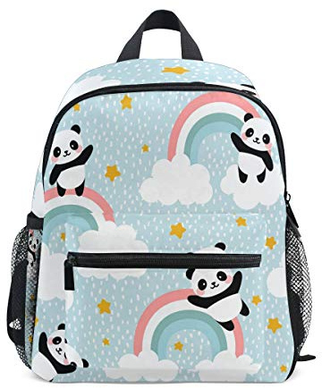 Kinderrucksack Netter Panda Mit Regenbogen Wolke Kindergarten Vorschule Tasche für Kleinkind Mädchen Jungen