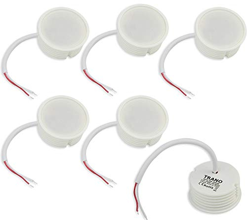 Trano 6x LED Modul als GU10 Ersatz - 5W warmweiß dimmbar aus Keramik super flach 230V - Leuchtmittel für Einbaustrahler Lampe Birne Leuchte Strahler