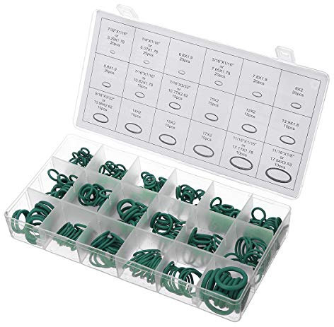 TuToy 270Pcs 18 Größen O Ring Hydraulic Nitrile Seals Grüner Gummi O Ring Assortment Kit