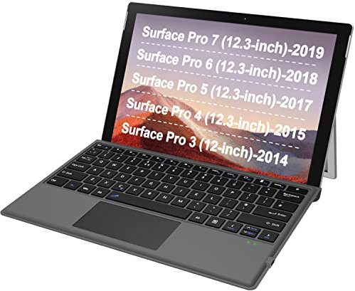 Arteck Microsoft Surface Pro Typ-Schutzhülle, ultradünn, tragbar, Bluetooth, kabellos, mit Touchpad, eingebautem Akku